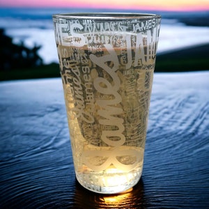 PERSONALISED PINT GLASS | 57cl Conical Pint Glass engraved Word Art | Engraved Glass Gift For Him | Beer Glass Gift for Men | Name Art