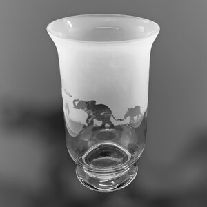 ELEPHANT VASE GIFT | 27cm Clear Crystal Glass Vase Elephant Frieze design