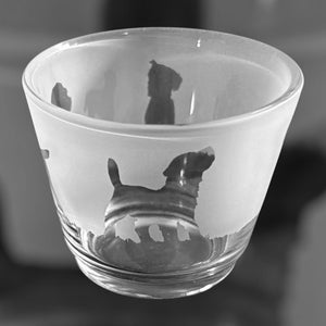 BORDER TERRIER Tealight | Rustic Glass Tea Light Holder with Border Terrier design | Border Terrier Gifts | Border Terrier Mum Gift Idea