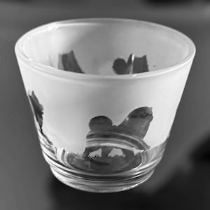 CHOW CHOW TEALIGHT | Rustic Glass Tea Light Holder with Chow Chow Dog Frieze design | Gift for Chow Mum | Chow Gift Ideas