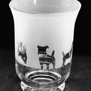 JACK RUSSELL TERRIER Frieze Clear Glass Vase (14.5cm, Boxed)