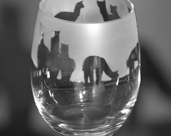 ALPACA GLASS | 36cl Stemless Wine / Water Glass with Alpaca Frieze Design