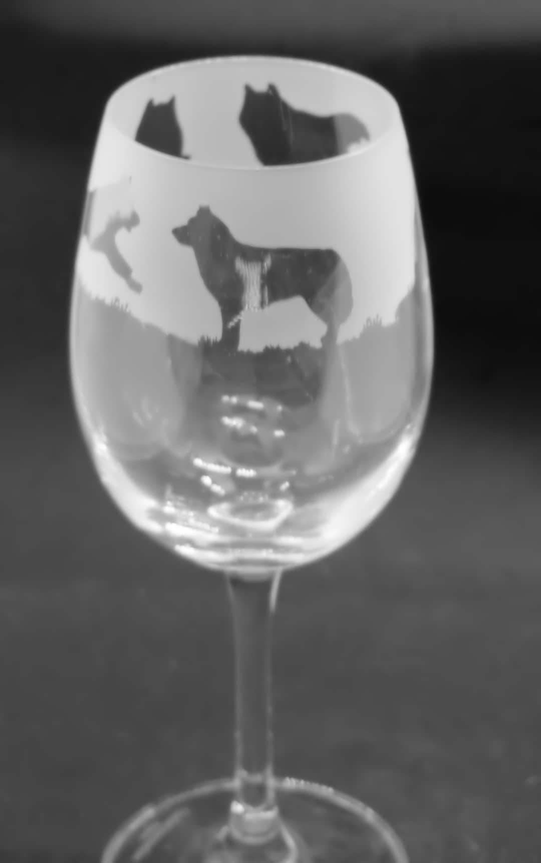 HUSKY WINE GLASS 35cl Wine Glass With Husky Frieze Design Etsy UK