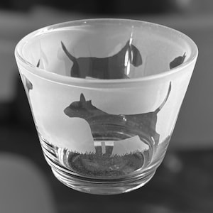 ENGLISH BULL TERRIER Tealight | Rustic Glass Tea Light Holder with Bull Terrier design