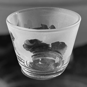 BEARDED COLLIE TEALIGHT | Rustic Glass Tea Light Holder with Bearded Collie frieze design - gift for Beardie owner | Bearded Collie Mum Gift