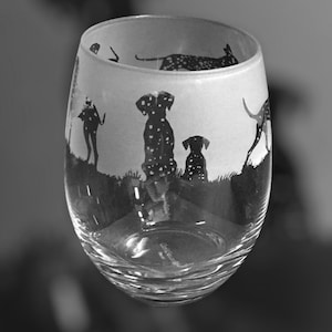 DALMATIAN GLASS  36cl Stemless Wine / Water Glass with Dalmatian Design