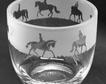CANDELABRO DE DOMA PARA CABALLOS 15cm Candelabro de cristal de cristal con diseño de friso para caballos de doma clásica