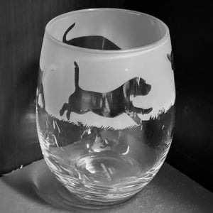 BEAGLE GLASS | 36cl Stemless Wine / Water Glass with Beagle Design