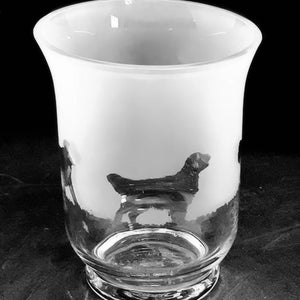 GOLDEN RETRIEVER Frieze Clear Glass Vase (14.5cm, Boxed)