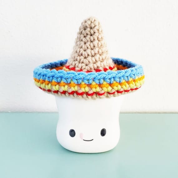 Mexican sombrero and Frida hat for marshmallow mug mexican sombrero and Frida  crochet mug hat set for cinco de Mayomexican fiesta