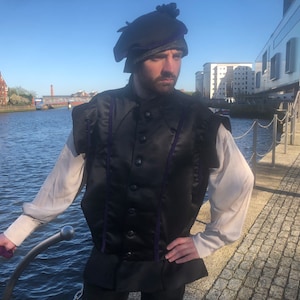 Tudor Black Doublet Renaissance faire Nobleman jacket