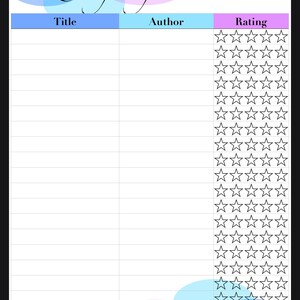 Reading Journal Printable Pages - Etsy
