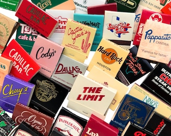 Vintage Texas Matchbook Collection, Hand Picked Restaurant Bar Hotel Souvenir Lot, Houston, Dallas, Ephemera Collector Gift
