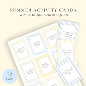 Afdrukbare zomeractiviteitenkaarten | 72 zomerideeën | Rustige activiteiten voor volwassenen en gezinnen (PDF om te downloaden - in het Engels)