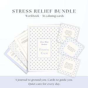 Ensemble anti-stress à imprimer : Cahier de 37 pages et 36 cartes de bien-être pour se détendre et prendre soin de soi - En Anglais