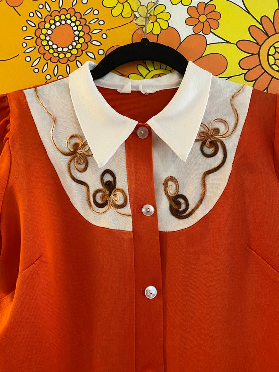 1960's Embroidered Blouse - image 6