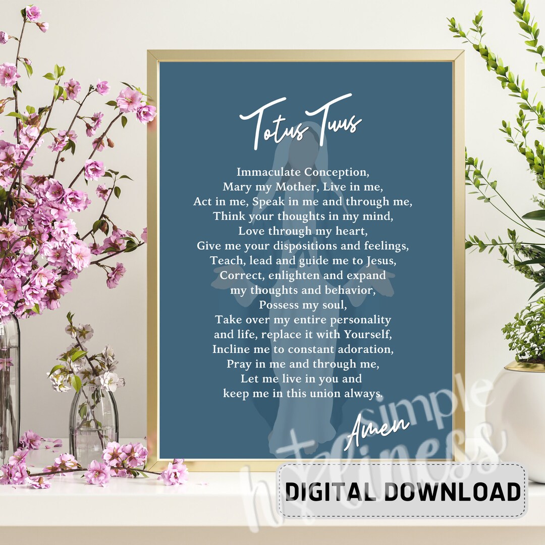 Totus Tuus Prayer Mary Background PRINTABLE, DIGITAL DOWNLOAD - Etsy