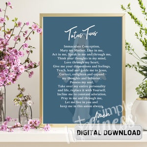 Totus Tuus prayer- Mary background PRINTABLE, DIGITAL DOWNLOAD