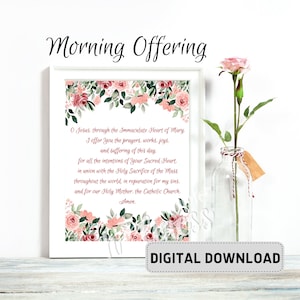 Morning Offering- peach floral PRINTABLE, DIGITAL DOWNLOAD