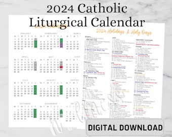 2024 Catholic Calendar DIGITAL DOWNLOAD - Etsy