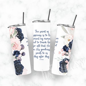 St. Gianna, Secret of Happiness- 20oz tuimelaar/katholieke waterfles, koffiemok, moederdagcadeau