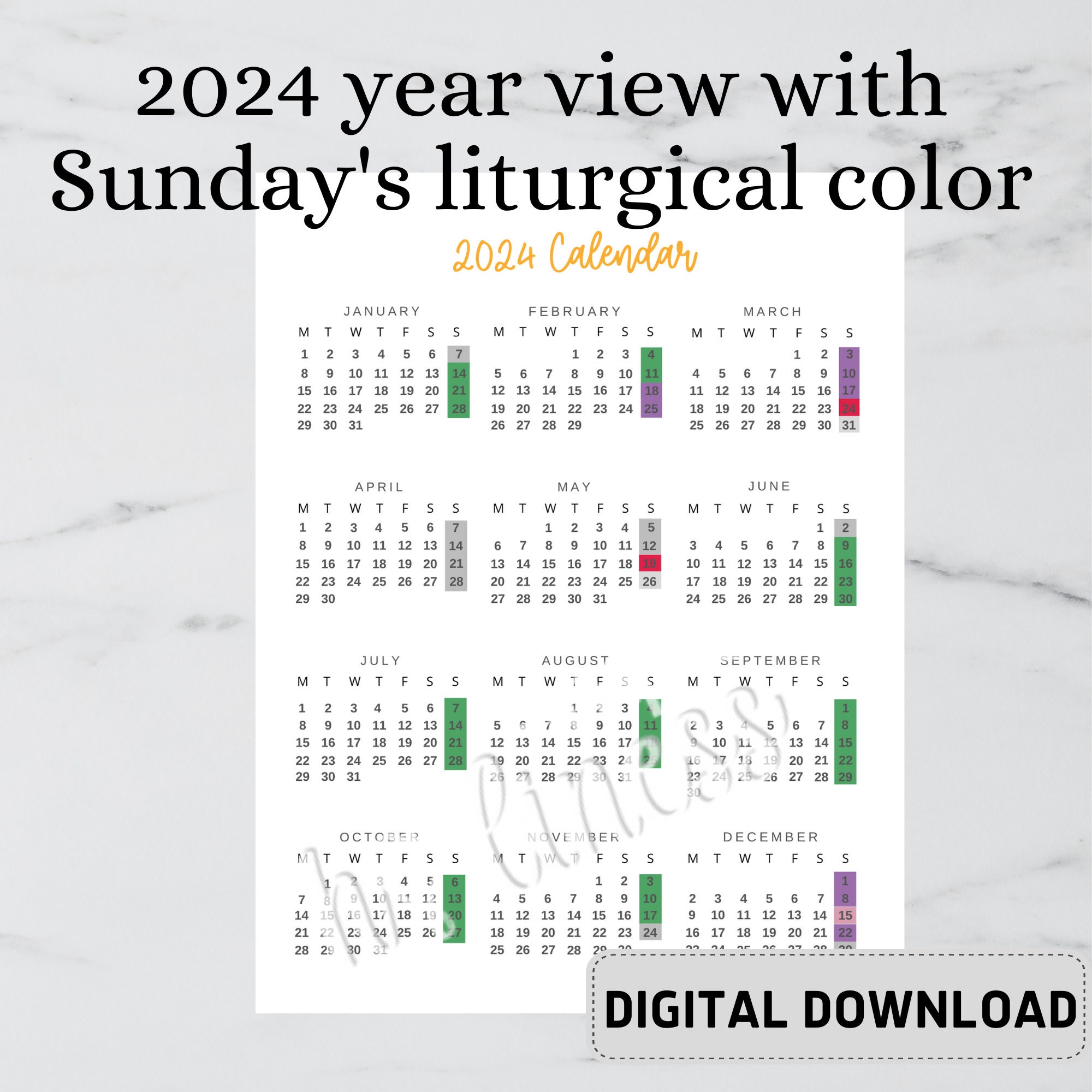 Petit calendrier catholique familial 2024