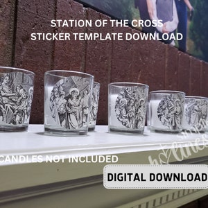 Parish/School use- Stations of the Cross 2&quot; stickers template- DIGITAL DOWNLOAD