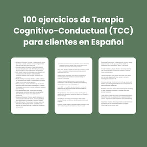 Spaanse CGT-therapievragenbundel, traumatherapie, Spaanssprekende cliënt, 100 ejercicios de Terapia Cognitivo Conductual en Espanol