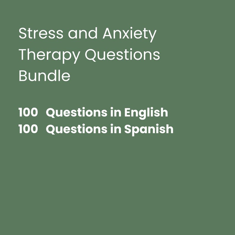 Spanish Stress Anxiety Therapy Questions Bundle, Paquete De Preguntas