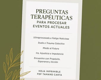 Perguntas terapêuticas para processamento emocional (PDF para impressão) Espanhol