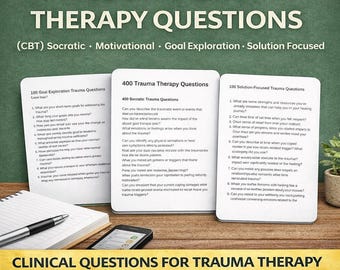 Trauma Therapy Questions Bundle: CBT, Socratic, Motivational (Digital Download)