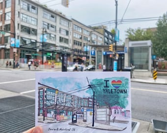 Postcard | Vancouver Postcard | Yaletown | Watercolor Designed | Travel Art