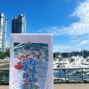 | de cartes de vœux | de cartes de vœux de Vancouver | Canada Carte de vœux conçue par aquarelle | | de cartes faites à la main Vancouver n’est pas seulement une ville 1-3