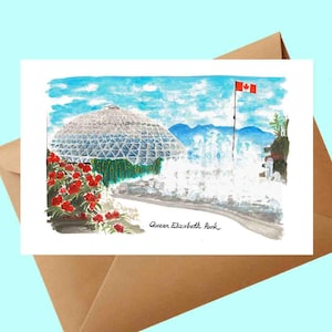 Postkarte | Vancouver Postkarte | Königin Elizabeth Park | Aquarell Designed | Reisekunst