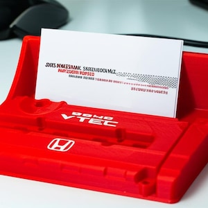 Honda VTEC Engine Cover Business Card Holder | 3D Printed Desk Accessory for Car Enthusiasts, JDM Gift for Him, Office Decor