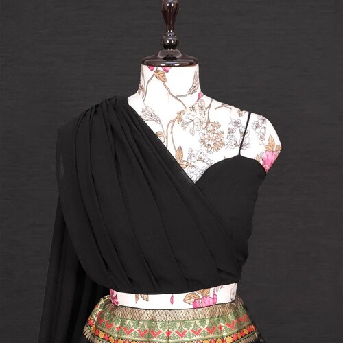 Banarasi Silk Lehenga Choli For Women Black Designer shops Party Wear Ghagra Choli Indian Wedding Reception Wear Lahnga Choli Bridesmaids Lengha