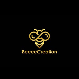 May include: A gold bee logo with an infinity symbol in the wings, and the text "BeeeeeCreation" below.