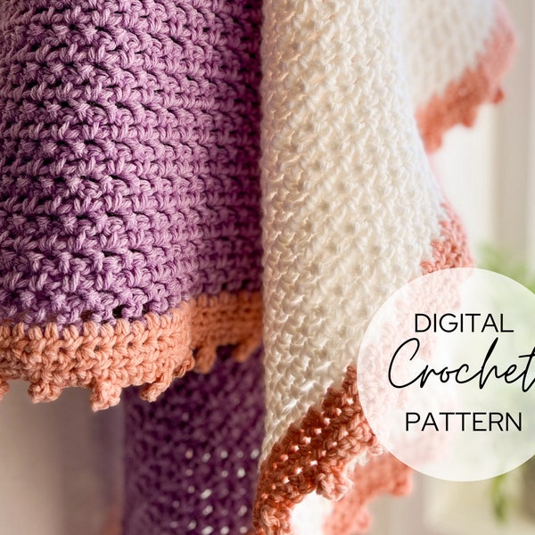 Crochet Baby Blanket Pattern, Crochet Baby Afghan Pattern, Easy Crocheted Blanket Pattern, Crocheted Lovey Pattern, Baby Lovey Pattern