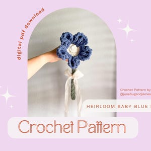 Häkelblumenmuster, Super voluminöse Blumenmuster, gehäkelte Blumenstrauß, No-Sew Häkelanleitung, Häkelanleitung für Baby Blue Eyes