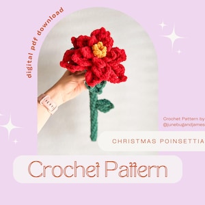 Crochet Christmas Poinsettia Pattern: No-Sew Decor (Digital Download)