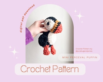 Mini Perceval Puffin Crochet Pattern: Amigurumi Puffin Stuffie (Digital PDF)