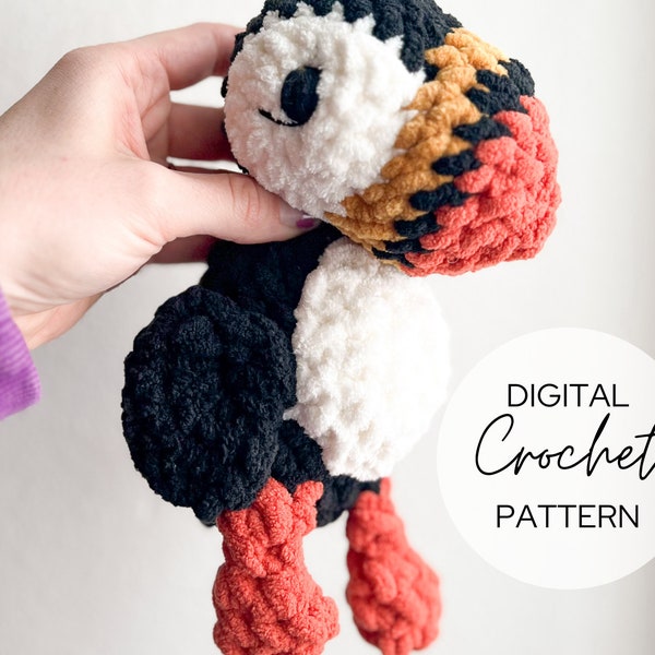 MINI Perceval Puffin Amigurumi Pattern, Digital Crochet Puffin Pattern, Amigurumi Puffin, Crocheted Puffin, Crocheted Puffin Stuffie