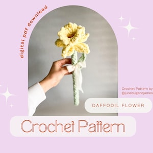 Crochet Daffodil Flower Pattern: No-Sew Floral Design (Digital Download) image 1