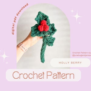 Christmas Holly Berry Crochet Pattern: No-Sew Decor (Digital Download)