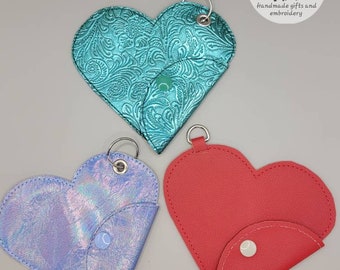 Heart coin purse keychain