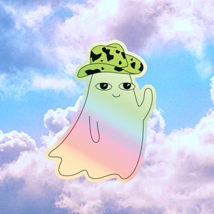 Holographic Ghost Cowboy Sticker