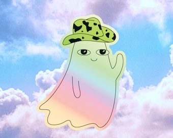 Holographic Ghost Cowboy Sticker
