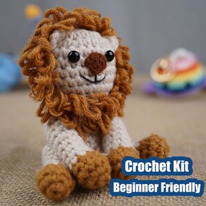 Lion Crochet Kit for DIY Beginners, Amigurumi Keychain, Craft Gift image 10