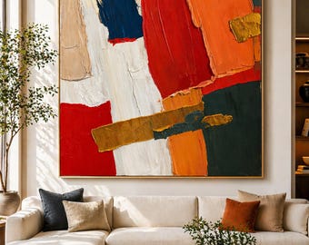 Original Impasto Oil Painting Wall Art Hand-Painted Framed Large Abstract textured