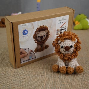 Kit de crochet de león para principiantes, kit de inicio de amigurumi fácil, con video imagen 11